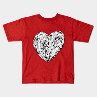 Floral Heart Doodle Kids T-Shirt